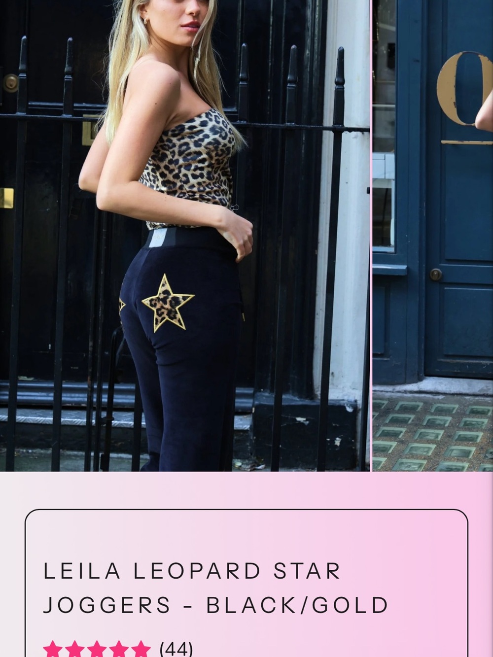 Leopard Star Joggers - Navy/Pink